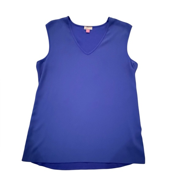 Vince Camuto Sleeveless Royal Blue V-neck Blouse Size Medium - Picture 1 of 8